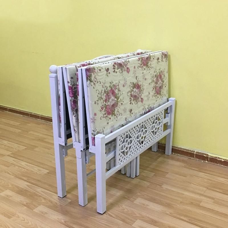 High Top Sale Cheap Price Portable Iron Steel Metal Single Foldable Folding Bed