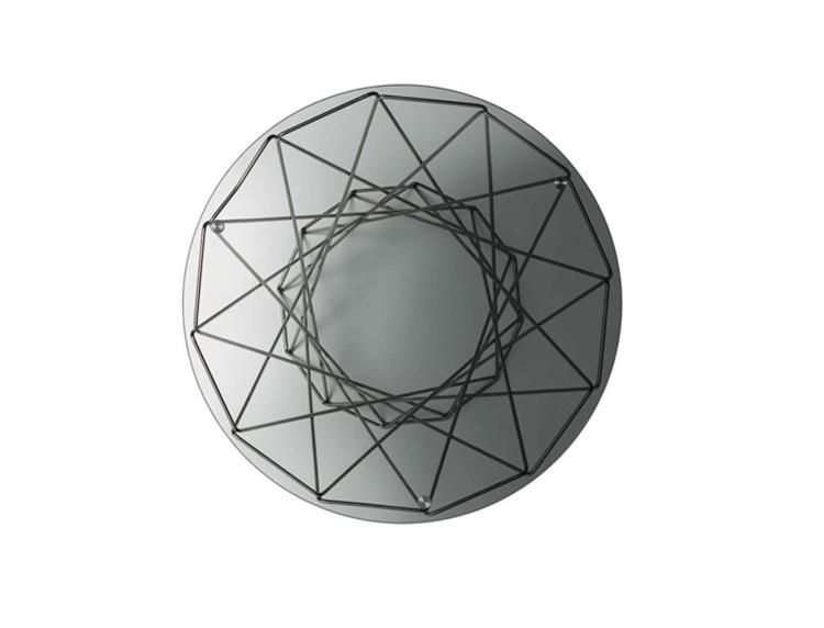 Mirrored Coffee Table Tempered Glass with Metal Leg Small Side Coffee Table for Office Building