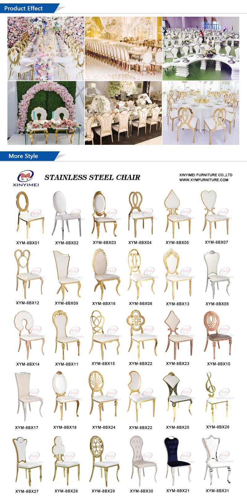 Moon Shape Stainless Steel Royal Rose Gold Wedding Chairs