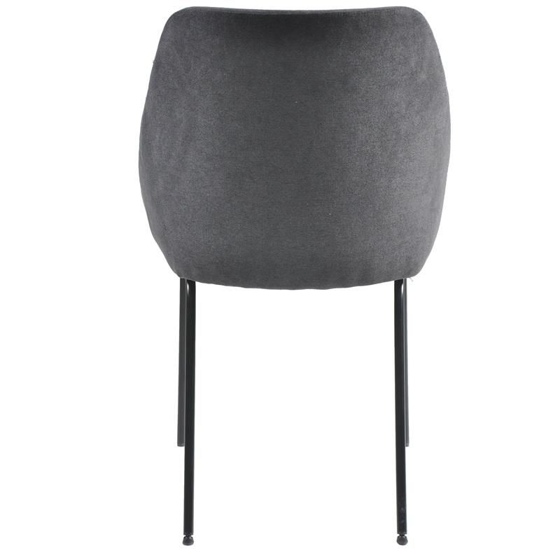 Nordic Style Customizable Upholstered Black Velvet Fabric Dining Chair