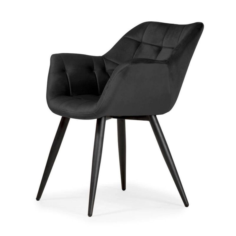 Furniture Design Fabric Velvet Metal Tube Chair for Dining Room