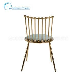Outdoor Furniture Simple Breathable Cushion Seat Golden Leg Dining Living Chair Outdoor Dining Chair