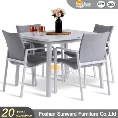 Cozy Patio Outdoor Fabric Garden Furniture Aluminium Leisure Restaurant Home Table and Chairs Hotel Resort Dining Furniture