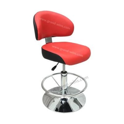 Cheap Movable Wheels PVC Leather Dealer Chair for Casino