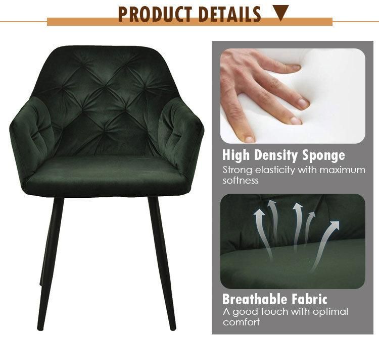 Luxury Fabric Velvet Leather Hotel Coffee Dining Room Chair