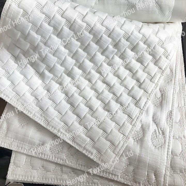 White Polyester Knitted Cooling Mattress Fabrics