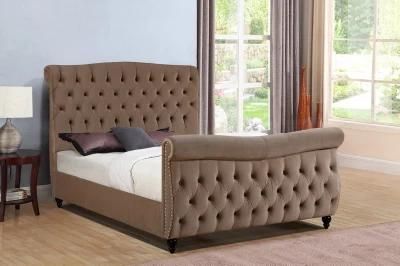 Bedroom Furniture Upholstered Bed with Velvet Fabric