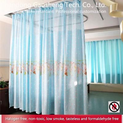 Flame Retardant Printed Clinic Hospital Bed Screen Curtain Fabric