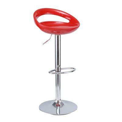 Modern Elegant Home Cafe Restaurant Furniture Lifestyle Blue Adjustable Swivel Chair Bar Stool Chair with ABS Plastic Seat