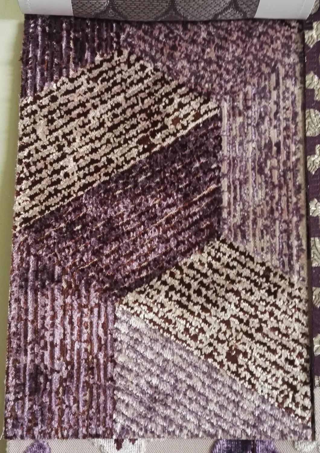 Hotel Textiles Cut Velvet Stripe Jacquard Upholstery Cushion Almohada Fabric