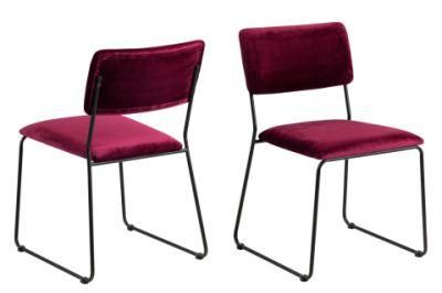 Wholesale Velvet Modern Luxury Design Furniture Dining Room Chairs Dining Chairs with Metal Legs