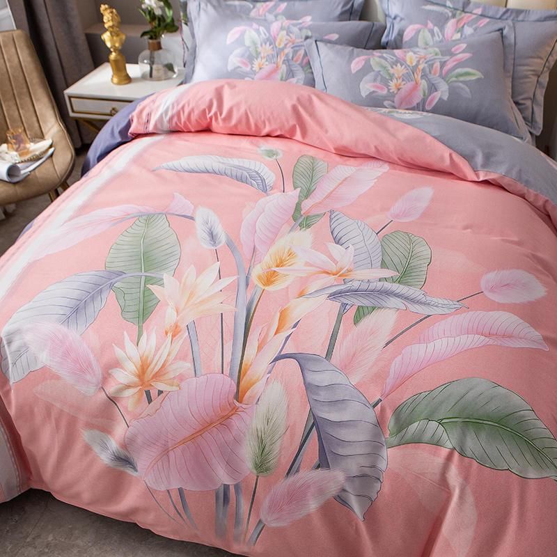 Luxury High Quality Bedding Set Cotton Brushed Fabric Comfortable for 4PCS King Bed