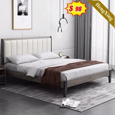 Hot Sale Modern Home Hotel Bedroom Furniture Set MDF Wooden King Queen Bed Wall Sofa Double Bed (UL-22NR61664)