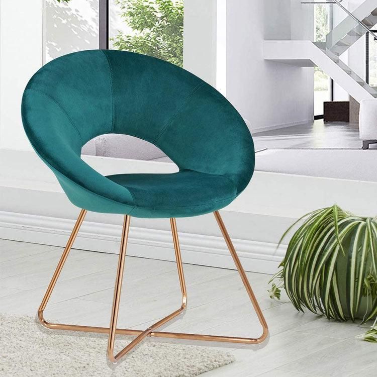 Wholesale Modern Simple Fashion Dining Chair Iron Metal Dinner Chair Bar Cafe Furniture Leisure Fabric Dining Chair