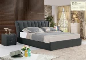 Black Color Fabric Bed Nice Bedroom Furniture (B967)