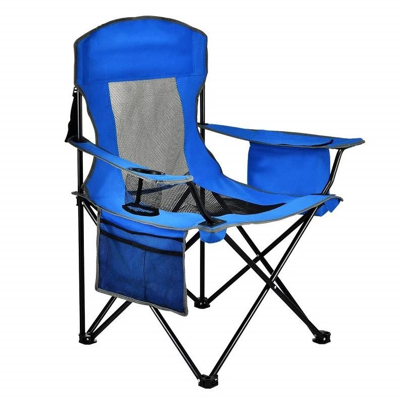 Aluminum Folding Camping Outdoor Chair Backpack Cooler Chair with Storage Pouch and Towel Bar