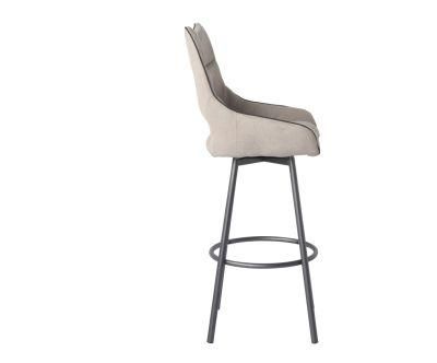 Hot Selling Cafe Bar Restaurant Furniture Modern Design Lounge Metal Stool Bar Chair Black Metal Frame Fabric Coffee Bar Chair