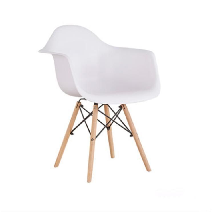 Hotsale Modern Color Optional Plastic PP Armrest Back Chair with Beech Wooden Legs for Dining Room