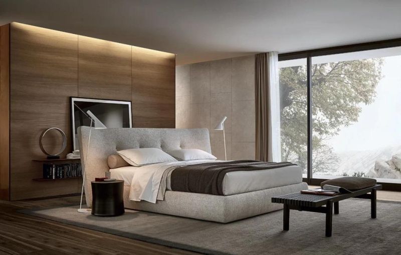 Rever, Beds in Fabric, Latest Italian Design Bedroom Set in Home and Hotel Furniture Custom-Made