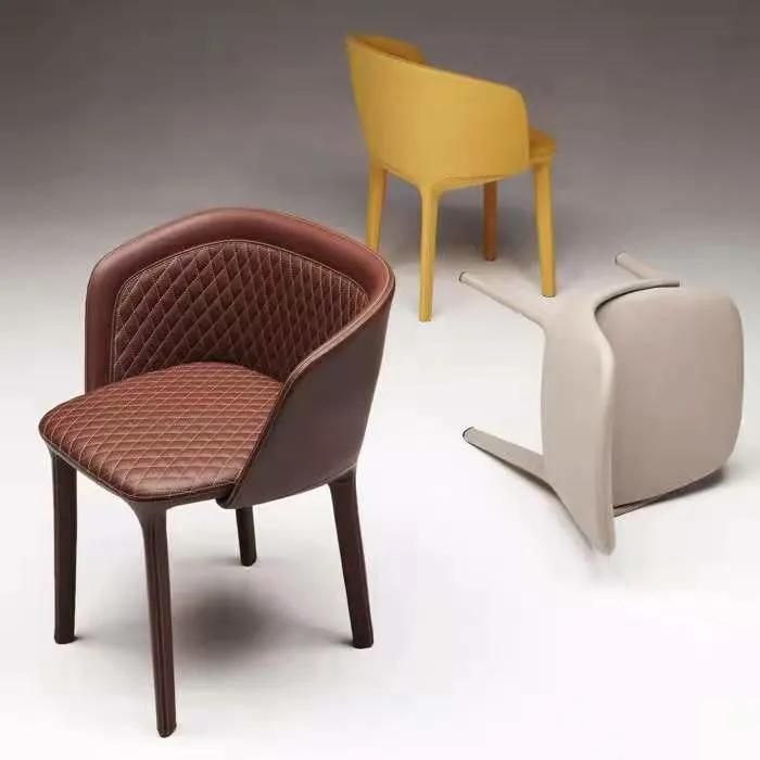 2022 Newly Developed Moulded Foam Upscale Restaurant Leather Dining Chair
