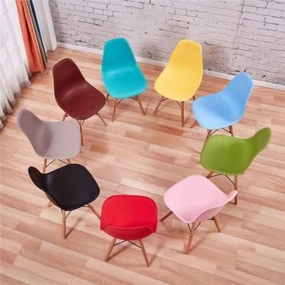 Promotion Home Furniture Nordic Wooden Leg Plastic EMS Dining Chair for Dining Room