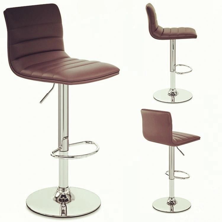 Modern Design Faux Leather Living Room Leisure Bar Chair Nordic Swivel High Bar Stool for Restaurant