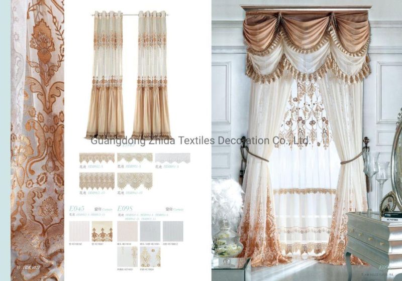 Hot Sale Luxury European Window Upholstery Sheer Curtain