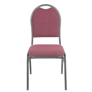 Modern Home Stacking Dining Chair with Coated Metal Frame and Fabric Upholstered