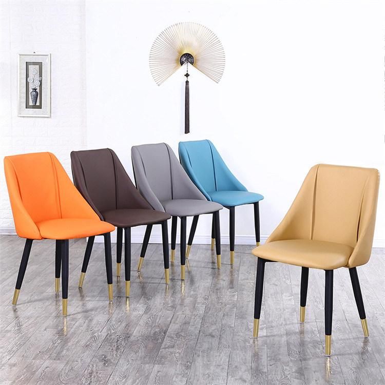 Modern Cheap Simple Design Cafe Leather PU Dining Chair Black for Chair Dining Room Furniture Made in China
