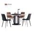 Large Format Black Texture Porcelain Slab Dining Round Table