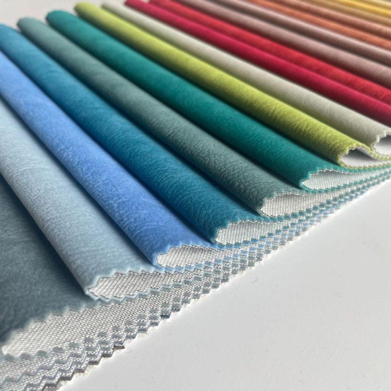 China Colorful Nylon Flock Mat Functional Sofa Fabric Double Flocking Water Repellent Easy Cleaning Upholstery Fabric (JX008.)