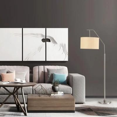 Modern Metal Floor Lamp Modern E27 Floor Lamps Standing Simple Fabric Shade Standing Lamp (WH-MFL-74)