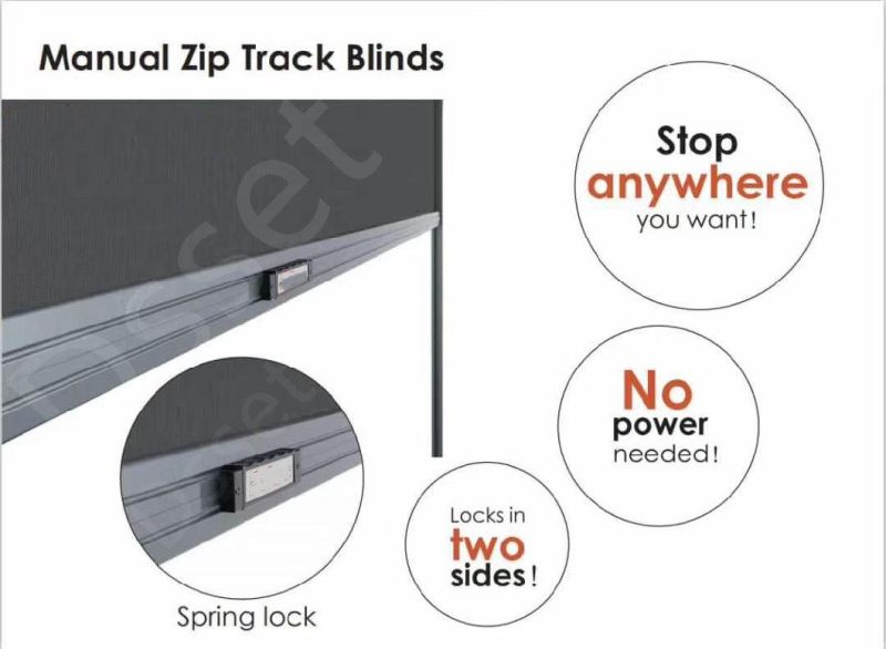 Outdoor Zipscreen Motorized Zip Track System Blinds