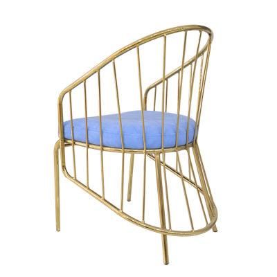 Wholesale Home Furniture Gold Chrome Iron Legs Dining Chair Modern Velvet Fabric Chair