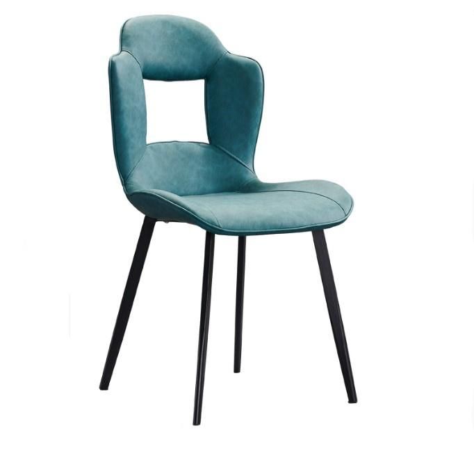 Wholesale China Modern Manufacture Metal Base Fabric Upholstered Dining Chairs