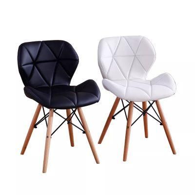 Wholesale High Quality Modern Wood Legs Red PU Leather Cushion Plastic Coffee Dining Chair