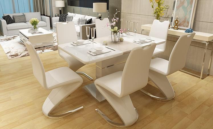 Innovative Design Z Shape Leather Cover Metal Frame Dining Chair