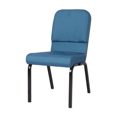 Auditorium Furniture Manufacturer Wholesale Modern Blue Metal Steel Interlocking Used Church Chairs with Kneeler