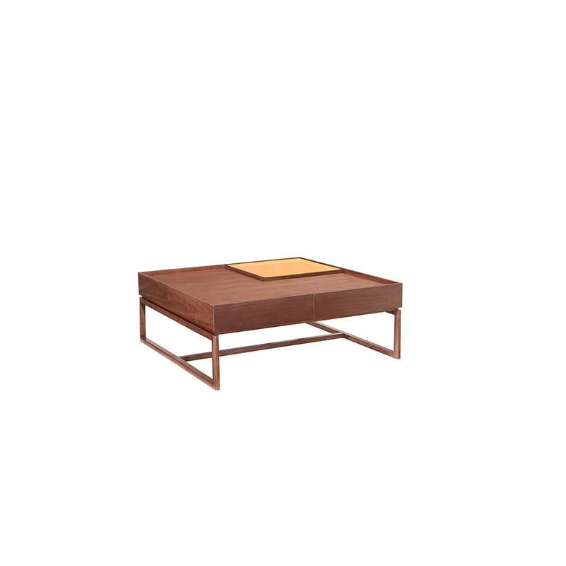 Small Furniture Living Room Mobile Slide Under Couch Sofa Square Marble Walnut Solid Wood Frame Coffee Side Table