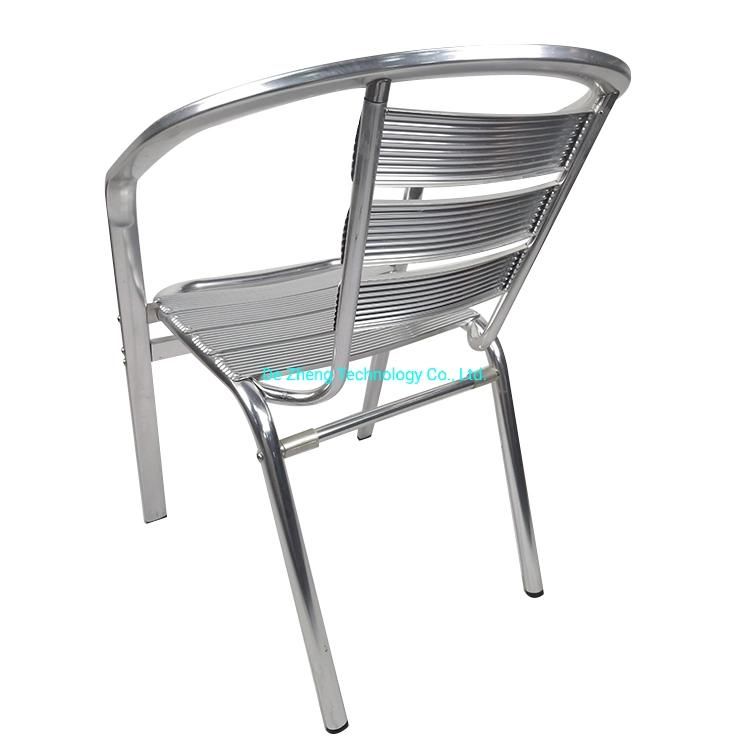 Commercial Outdoor Bistro Restaurant Chair Aluminium Slat Anti-Rusting Bar Chair Furniture