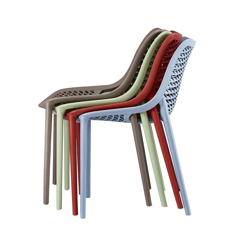 Home Outdoor Furniture PP Plastic Stacking Colorful Chair Air Plastic Chair for Garden