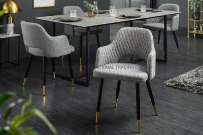 Kitchen Chairs Velvet Cover Soft Seat and Backrest Grey Upholstered Chairs