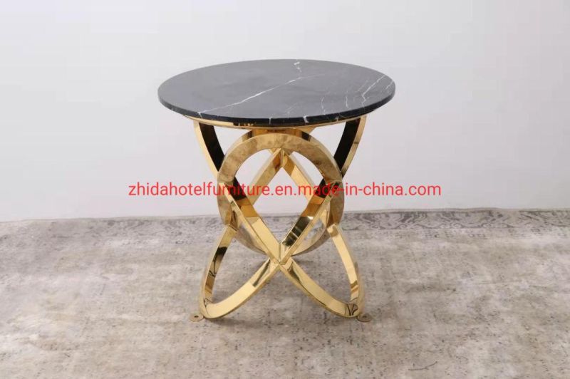 Luxury Home Furniture Stainless Steel Champagne Gold Center Side Coffee Table