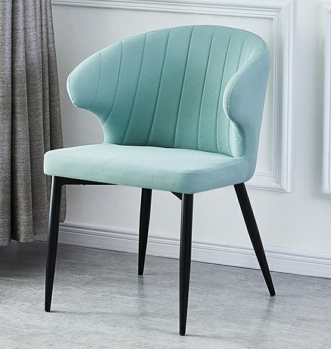 Modern Blue Fabric Velvet Dining Chair Hotel Restaurant Furniture Light Luxury Italian Style Dining Chair