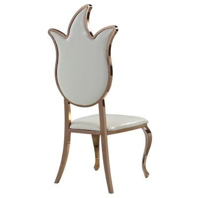 Maple Shaped with Upholstery High Back Dining Banquet Gold Stainless Steel Stackable Throne Chair