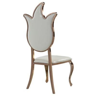 Maple Shaped with Upholstery High Back Dining Banquet Gold Stainless Steel Stackable Throne Chair
