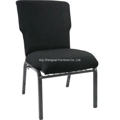 Professional Manufacturer of 21 Inch Wide Metal Black Fabric Worship Chair (ZG13-003)