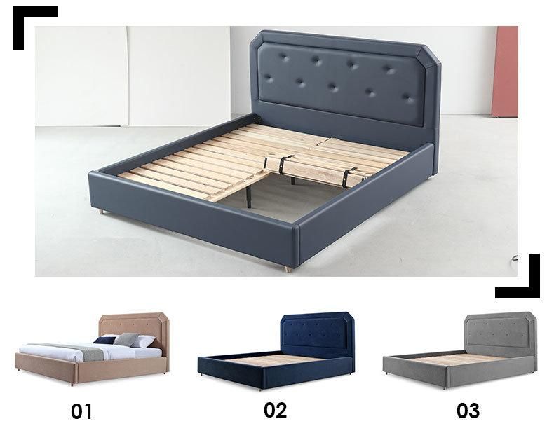 Modern Furniture Fabric King Size Bed with Storage