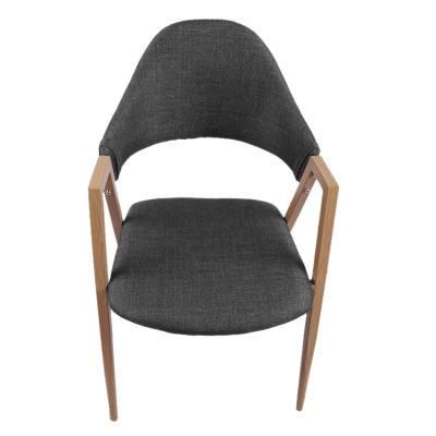 Wholesale Dining Furniture PVC Heat Transfer Wooden Design Chair Gray Fabric Dining Chair