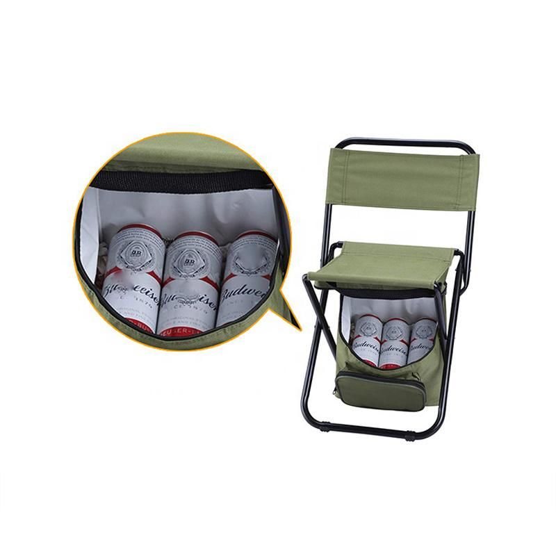 Outdoor Travel Camping Folding Fishing Chair with Insulated Cooler Bag